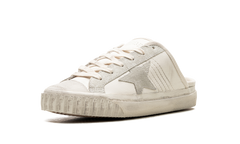 SUPER-STAR SABOT TOE CAP AND HIGH SOLE LEATHER UPPER TOE AND TONGUE SUEDE STAR "WHITE ICE"