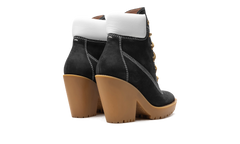Lace Up Suede Booties "Brown/Gum"