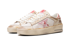 STARDAN LEATHER UPPER WITH NET LAMINATED LEATHER STAR AND HEEL LEATHER TOE "WHITE RED"