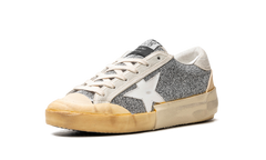 SUPER-STAR CRYSTAL UPPER LEATHER STAR CRYSTAL TOE AND TONGUE SUEDE HEEL RUBBER SPUR "SILVER WHITE ICE VANILLA"