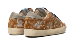 SUPER-STAR LEOPARD HORSY UPPER PAINTED NABUK TOE MIRROR STAR SHINY HEEL "LEO HAZELNUT LIGHT GREY GOLD GREY BLUE"