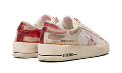 STARDAN LEATHER UPPER WITH NET LAMINATED LEATHER STAR AND HEEL LEATHER TOE "WHITE RED"