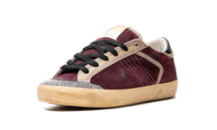 SUPER-STAR PENSTAR SUEDE UPPER CRYSTAL PENSTAR SKATE STAR VINTAGE LEATHER HEEL SIGNATURE FOXING "WINE RED BLACK"