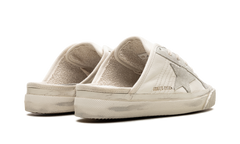 SUPER-STAR SABOT TOE CAP AND HIGH SOLE LEATHER UPPER TOE AND TONGUE SUEDE STAR "WHITE ICE"