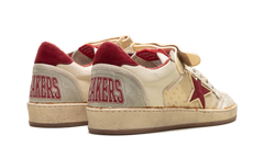 BALL STAR WITH STRAP NAPPA AND PVC UPPER SUEDE STAR SPUR AND HEEL "WHITE ICE RED PVC"