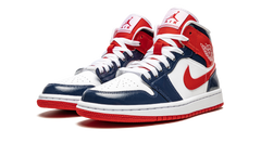 AIR JORDAN 1 MID WMNS "Patent Leather Navy / White / Red" DJ5984 400