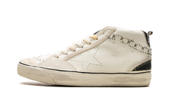 MID STAR VCE LEATHER UPPER WITH TRIMS AND STARS SKATE STAR EMBROIDERY WAVE VINTAGE LEATHER SPUR "WHITE BLACK"