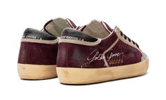 SUPER-STAR PENSTAR SUEDE UPPER CRYSTAL PENSTAR SKATE STAR VINTAGE LEATHER HEEL SIGNATURE FOXING "WINE RED BLACK"