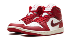 Air Jordan 1 Mid WMNS "Red Cracked Leather" HJ9337 106