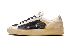 STARDAN NAPPA NET AND FOAM UPPER LEATHER STAR NAPPA TOE AND TONGUE "ECRU PURPLE BLACK"