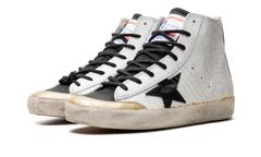 FRANCY PENSTAR FLOWERS PRINTED SUEDE UPPER AND LIST NYLON TOE LEATHER STAR "WHITE GOLD BLACK"