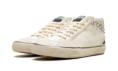 MID STAR VCE LEATHER UPPER WITH TRIMS AND STARS SKATE STAR EMBROIDERY WAVE VINTAGE LEATHER SPUR "WHITE BLACK"
