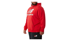 NB Essentials Stacked Logo Pullover Hoodie ""Team Red Inline"" MT03558 RED