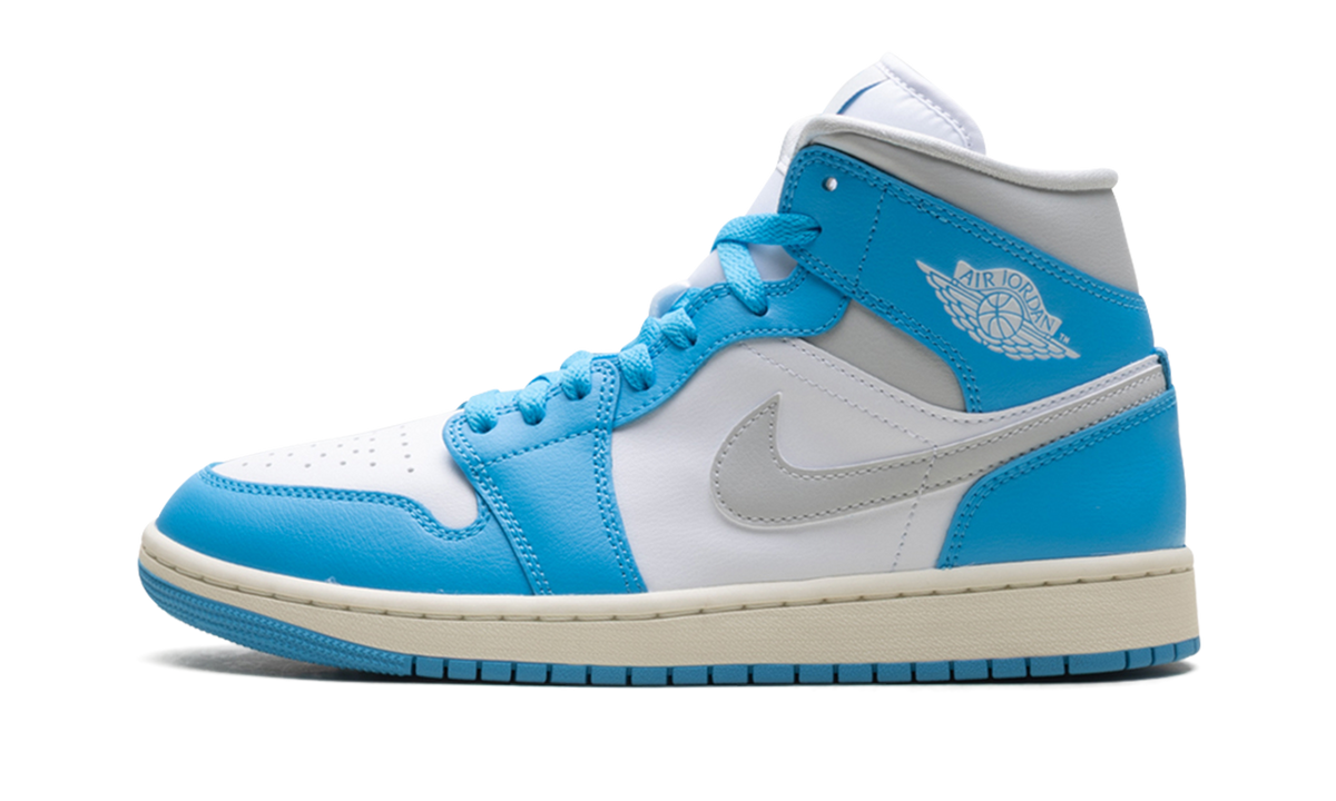 Jordan 1 Mid WMNS "Dark Powder Blue White Sail Neutral Grey" BQ6472 400