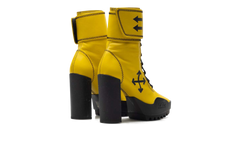 Leather Moto Wrap Boots "Yellow" OWIA173F19B420856010