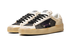 STARDAN NAPPA NET AND FOAM UPPER LEATHER STAR NAPPA TOE AND TONGUE "ECRU PURPLE BLACK"