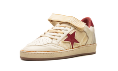 BALL STAR WITH STRAP NAPPA AND PVC UPPER SUEDE STAR SPUR AND HEEL "WHITE ICE RED PVC"