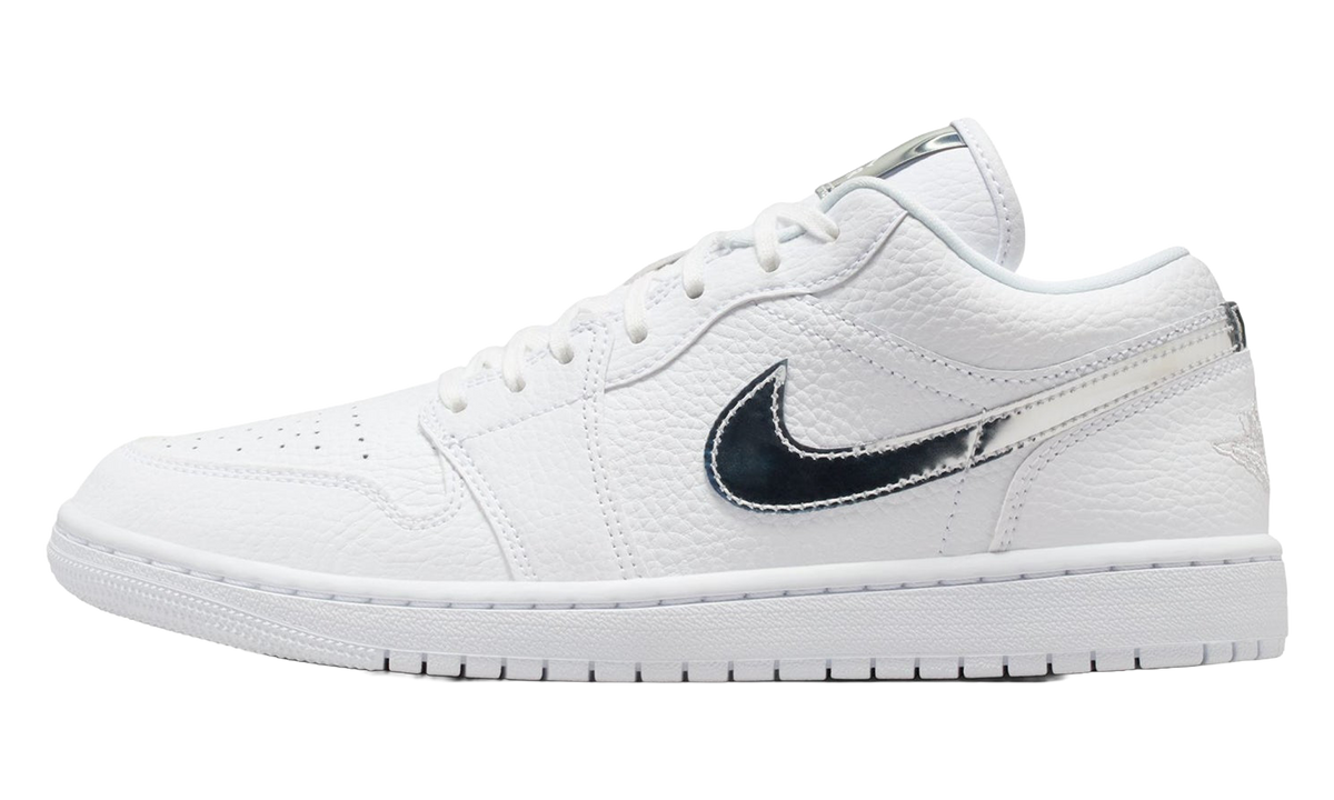 Womens Air Jordan 1 Low SE "White Metallic Silver'" IQ9381 100