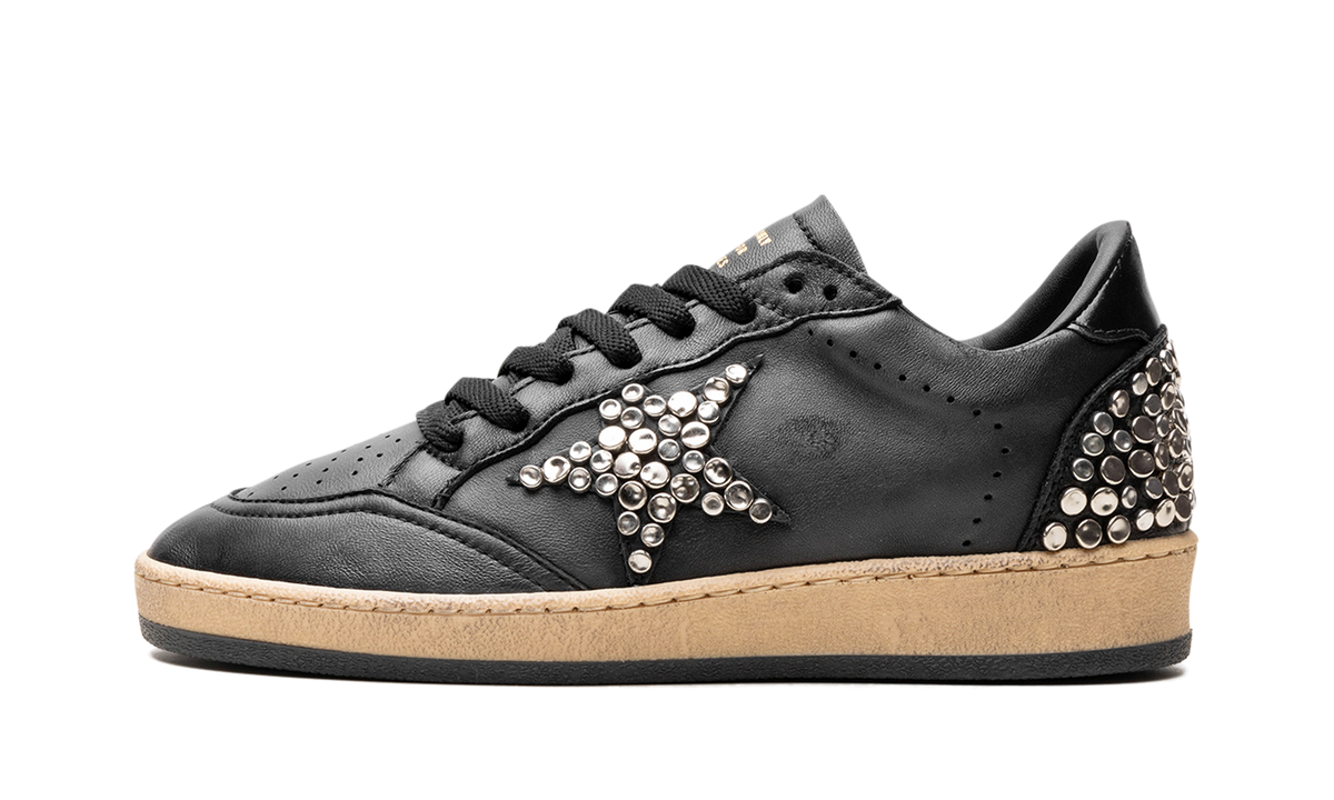 BALL STAR NAPPA UPPER AND SPUR LEATHER STAR SHINY LEATHER HEEL WITH STUDS "BLACK" GWF00117.F004375.90100