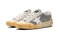 SUPER-STAR CRYSTAL UPPER LEATHER STAR CRYSTAL TOE AND TONGUE SUEDE HEEL RUBBER SPUR "SILVER WHITE ICE VANILLA"