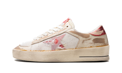 STARDAN LEATHER UPPER WITH NET LAMINATED LEATHER STAR AND HEEL LEATHER TOE "WHITE RED"