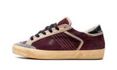 SUPER-STAR PENSTAR SUEDE UPPER CRYSTAL PENSTAR SKATE STAR VINTAGE LEATHER HEEL SIGNATURE FOXING "WINE RED BLACK"