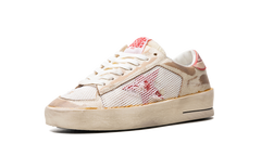 STARDAN LEATHER UPPER WITH NET LAMINATED LEATHER STAR AND HEEL LEATHER TOE "WHITE RED"