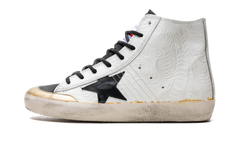 FRANCY PENSTAR FLOWERS PRINTED SUEDE UPPER AND LIST NYLON TOE LEATHER STAR "WHITE GOLD BLACK"