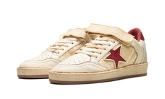 BALL STAR WITH STRAP NAPPA AND PVC UPPER SUEDE STAR SPUR AND HEEL "WHITE ICE RED PVC"